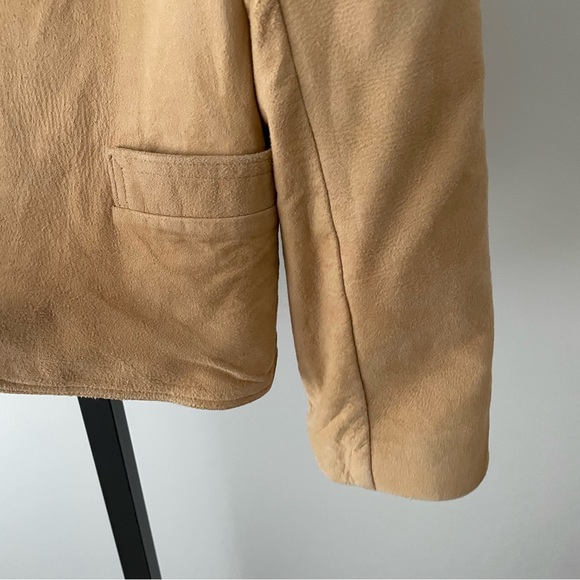 70s Vintage Leathers By New England Open Tan Suede Leather Jacket Short 1970s - Picture 5 of 11